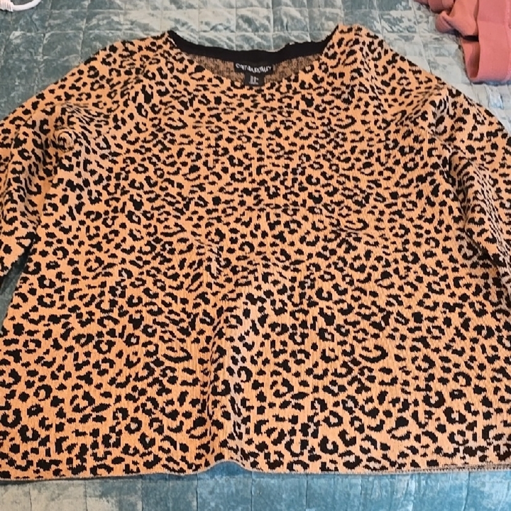 City Chic Tan and Pink Boxy Blouse 3/4 Sleeve